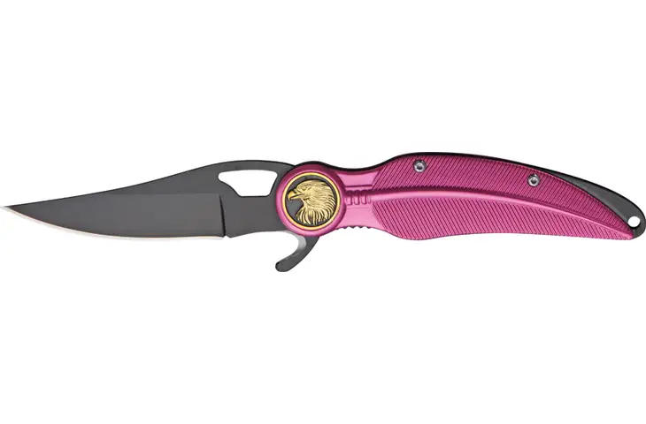 China Made Eagle Feather Linerlock Knife - view 3